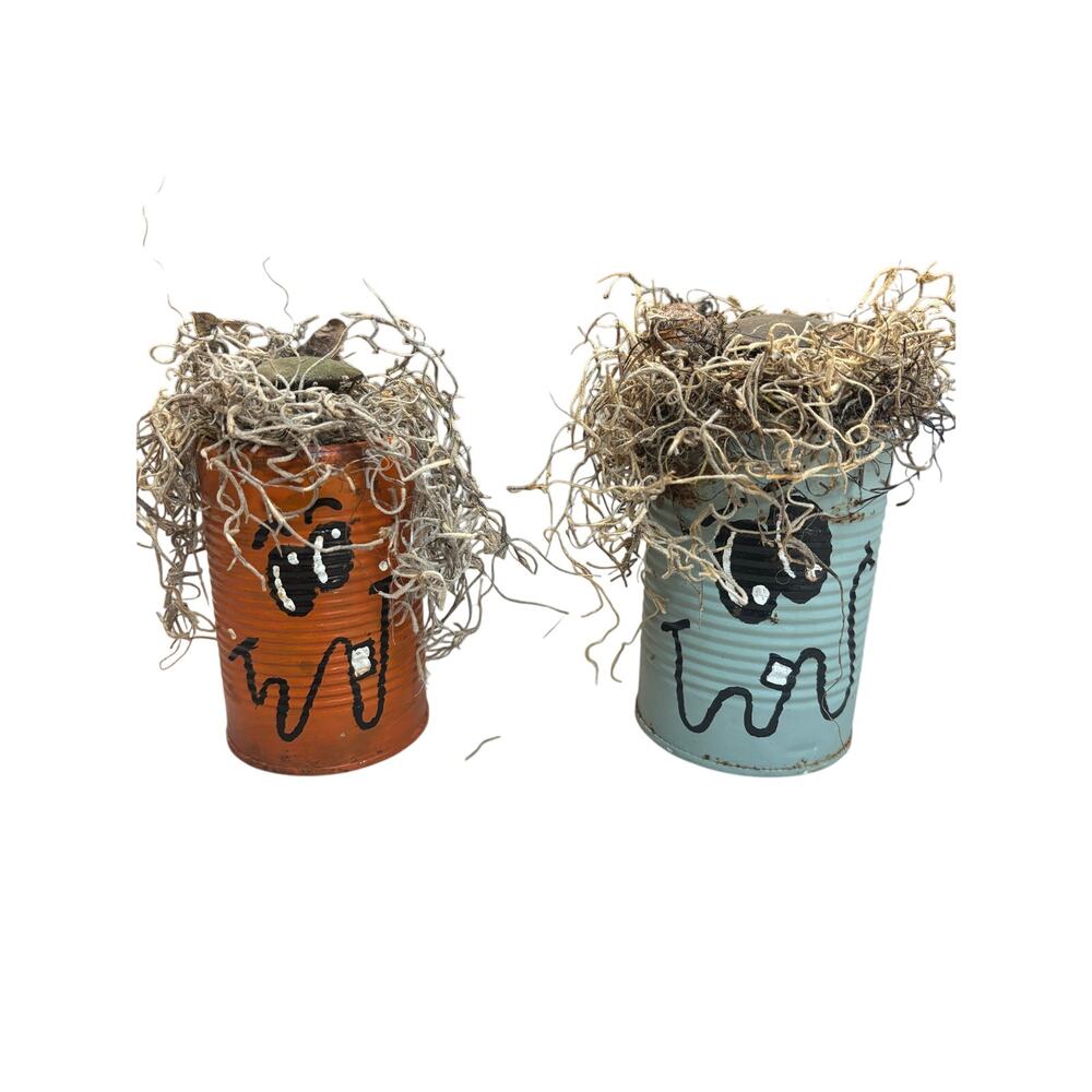 Pumpkin‎ Themed Repurposed Soup Cans Halloween